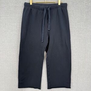 Frank & Eileen Catherine Black Sweatpants Cropped‎ Wide Leg Drawstring Women's L